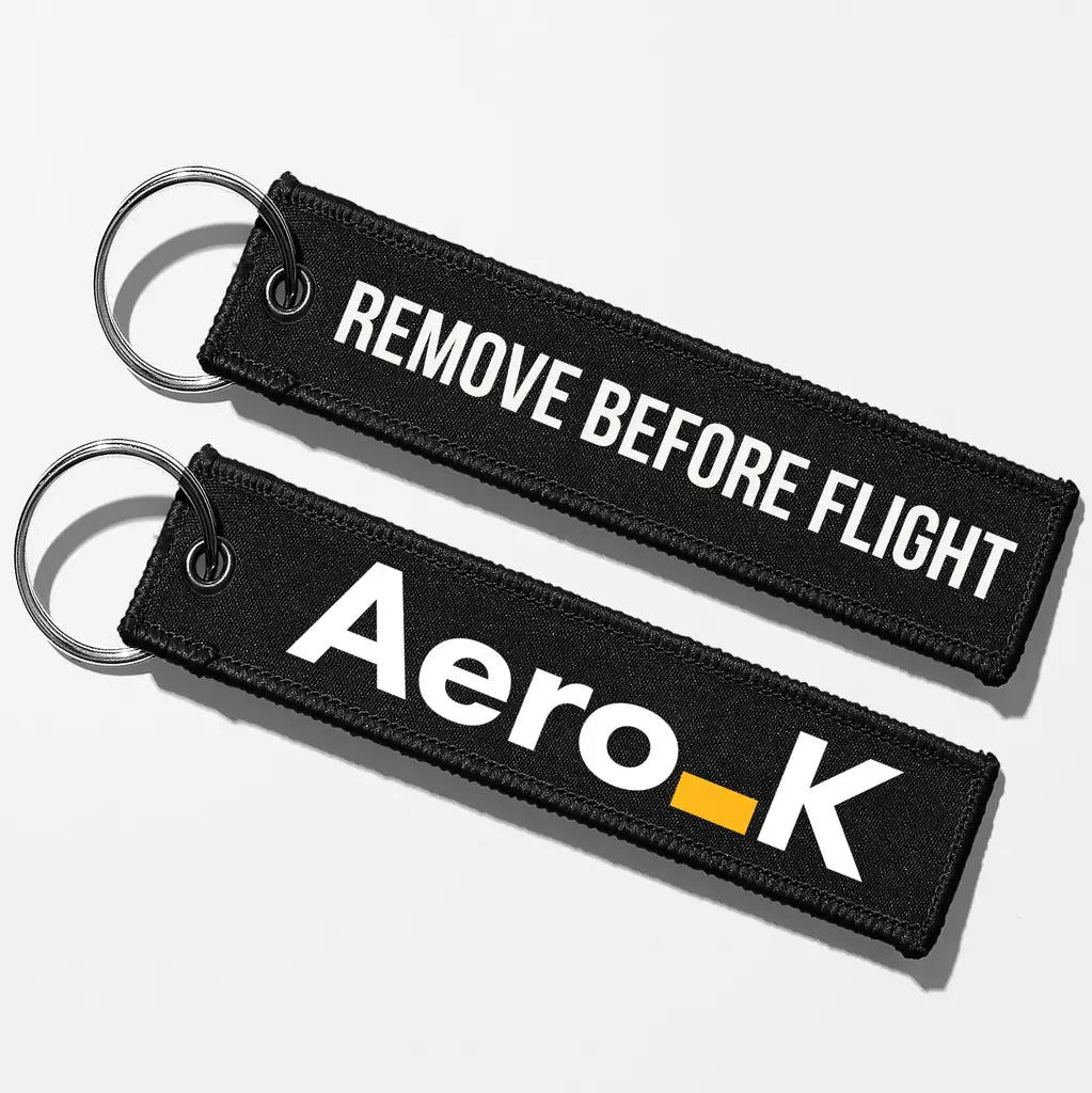 Aero K Tag Key Chains - Black - Remove Before Flight