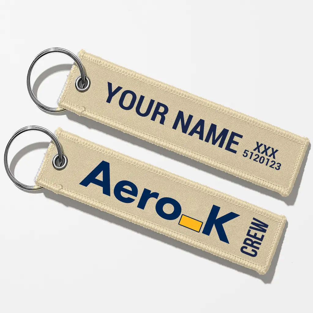 Aero K Tag Key Chains - Beige - Crew + Name