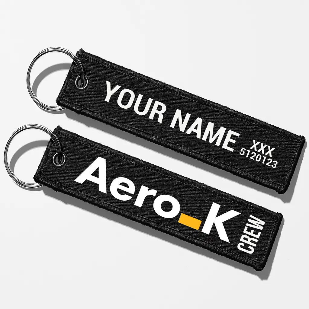 Aero K Tag Key Chains - Black - Crew + Name
