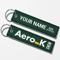 Thumbnail for Aero K Tag Key Chains - Dark Green - Crew + Name