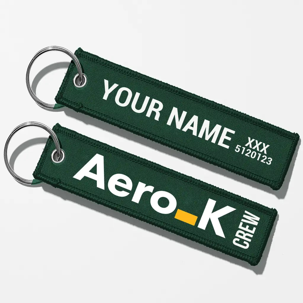 Aero K Tag Key Chains - Dark Green - Crew + Name