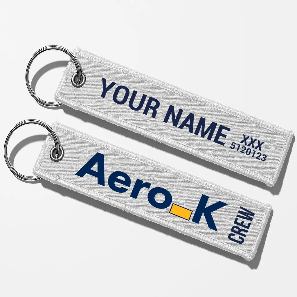 Aero K Tag Key Chains - White - Crew + Name