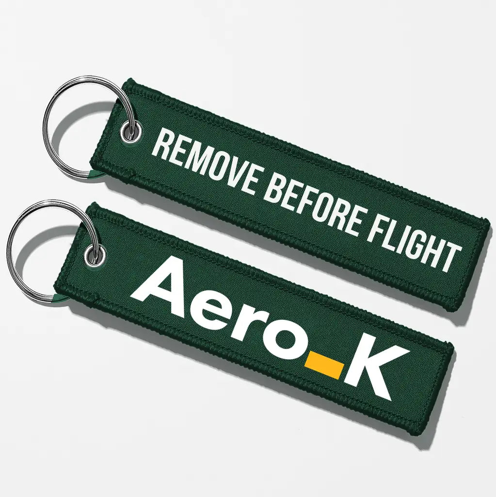 Aero K Tag Key Chains - Dark Green - Remove Before Flight