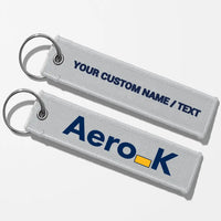 Thumbnail for Aero K Tag Key Chains - Light Gray - Personalized