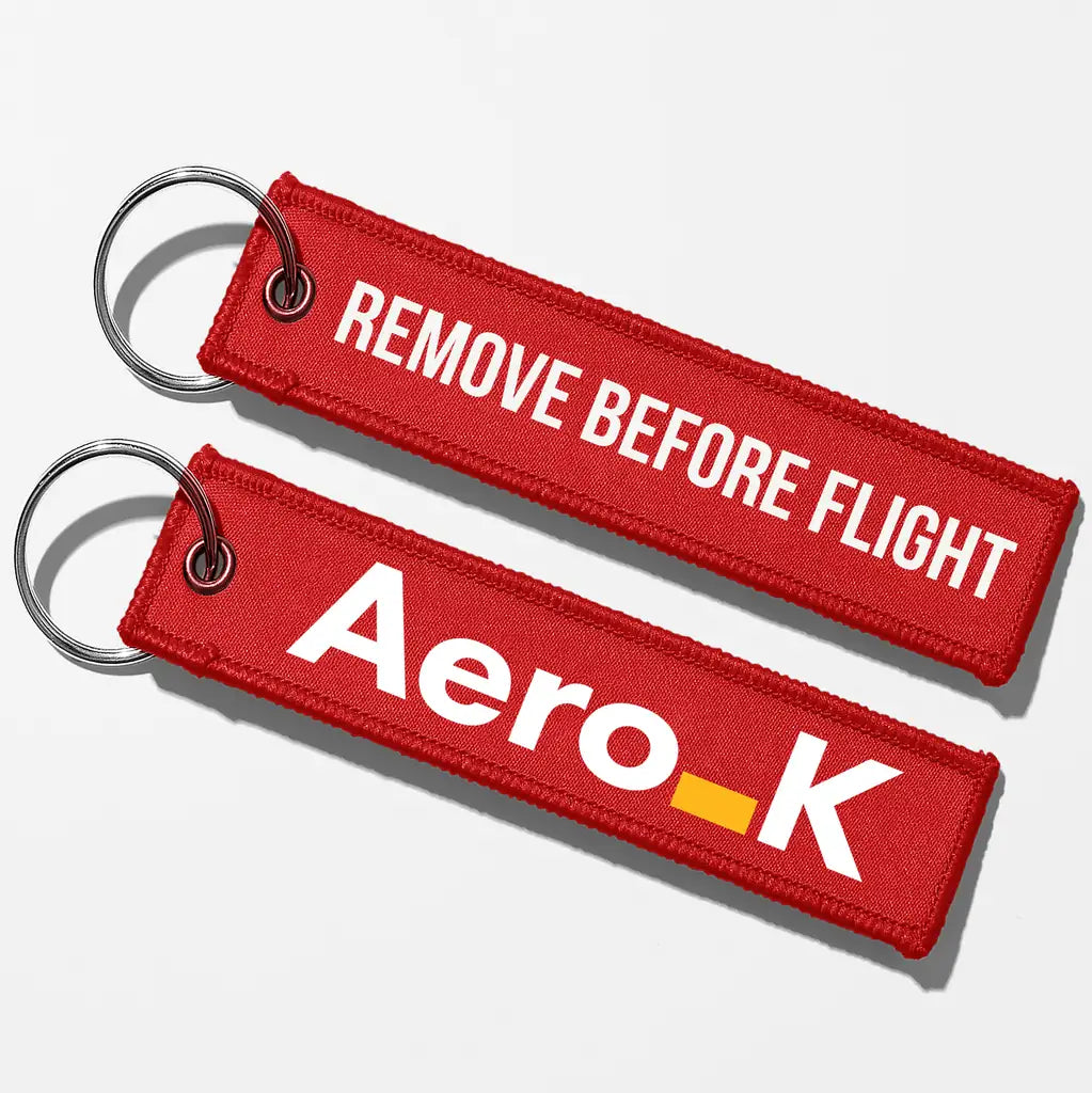Aero K Tag Key Chains - Red - Remove Before Flight