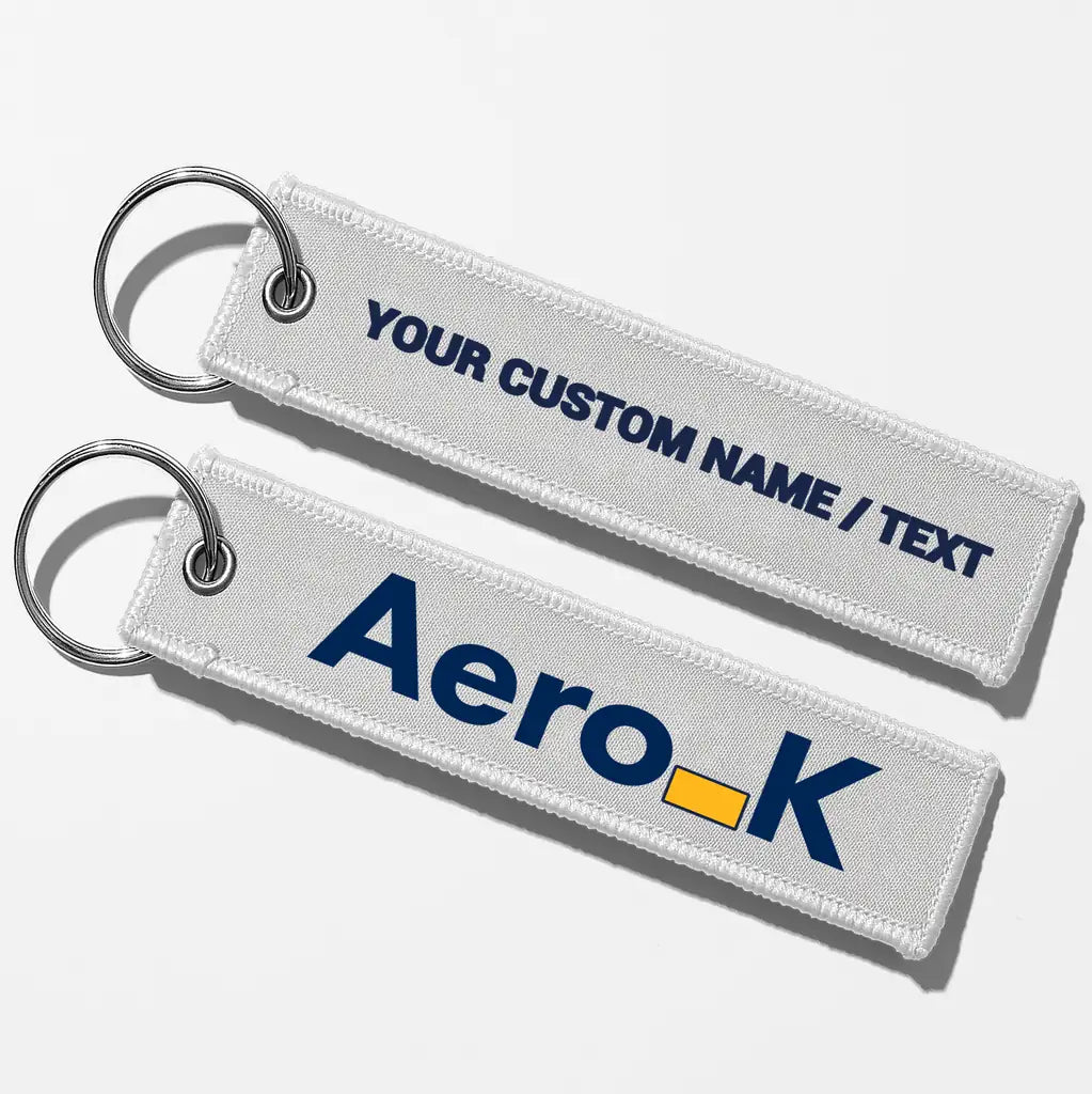 Aero K Tag Key Chains - White - Personalized