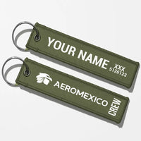 Thumbnail for Aero Mexico Tag Key Chains - Green Army - Crew + Name
