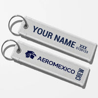 Thumbnail for Aero Mexico Tag Key Chains - White - Crew + Name