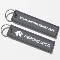 Thumbnail for Aero Mexico Tag Key Chains - Gray - Personalized