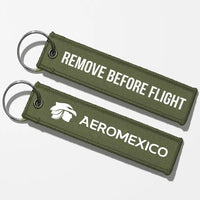 Thumbnail for Aero Mexico Tag Key Chains - Green Army - Remove Before Flight