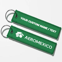 Thumbnail for Aero Mexico Tag Key Chains - Green - Personalized