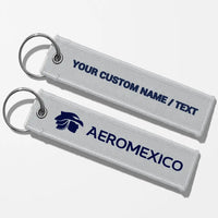 Thumbnail for Aero Mexico Tag Key Chains - Light Gray - Personalized