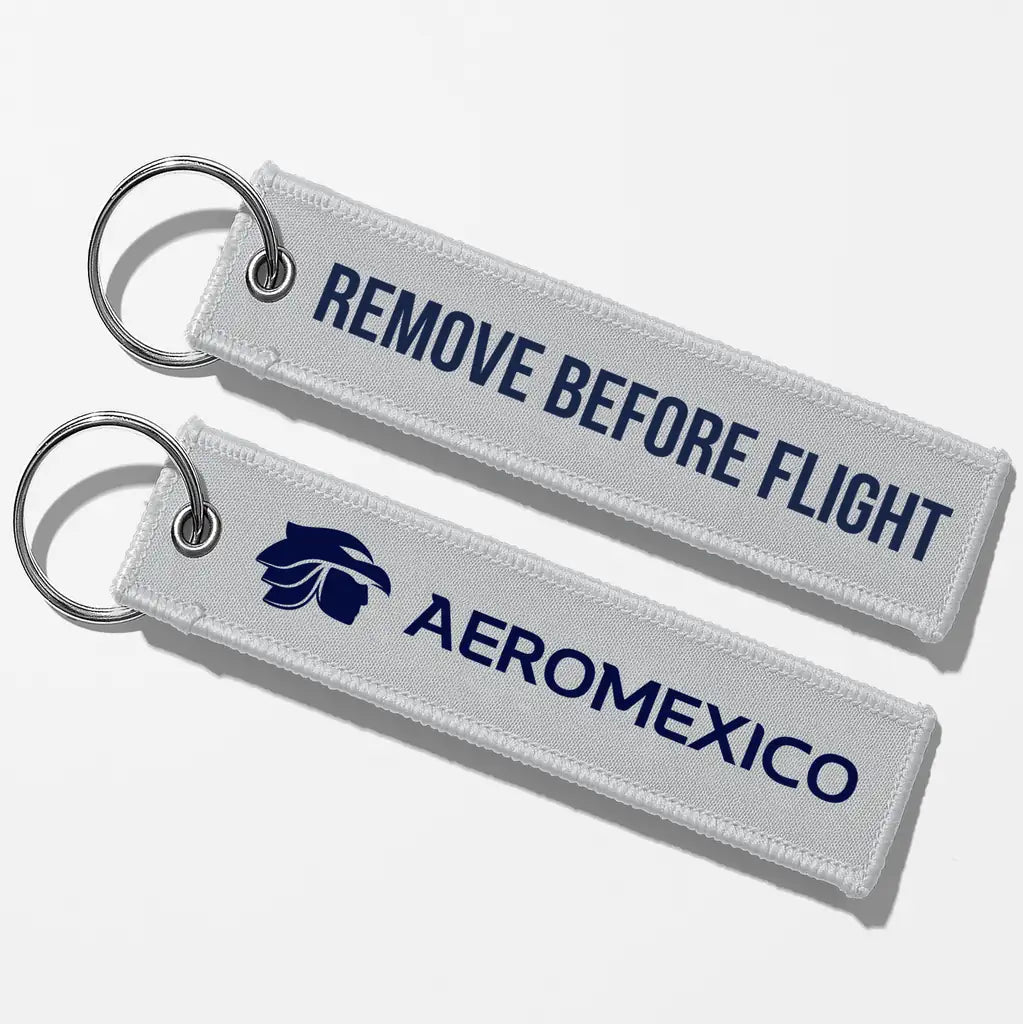 Aero Mexico Tag Key Chains - Light Gray - Remove Before Flight