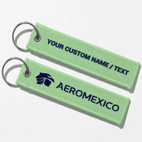 Thumbnail for Aero Mexico Tag Key Chains - Light Green - Personalized