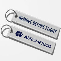 Thumbnail for Aero Mexico Tag Key Chains - White - Remove Before Flight