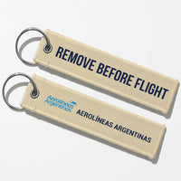 Thumbnail for Aerolineas Argentina Tag Key Chains - Beige - Remove Before Flight