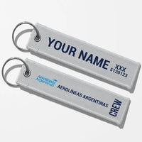Thumbnail for Aerolineas Argentina Tag Key Chains - Light Gray - Crew + Name