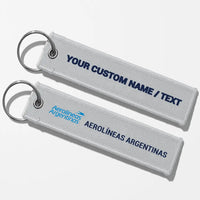 Thumbnail for Aerolineas Argentina Tag Key Chains - Light Gray - Personalized