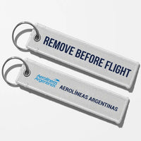 Thumbnail for Aerolineas Argentina Tag Key Chains - White - Remove Before Flight