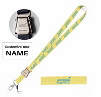 Thumbnail for Aerolineas Argentina seat belt lanyard - yellow with name