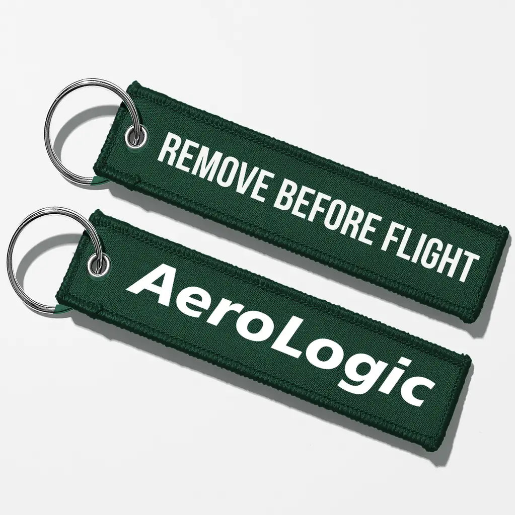 Aerologic Airlines Tag Key Chains - Dark Green - Remove Before Flight