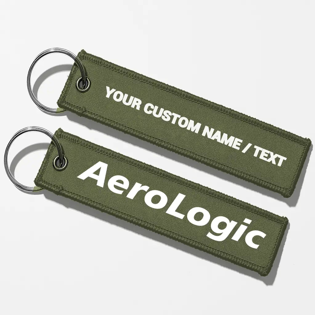Aerologic Airlines Tag Key Chains - Green Army - Personalized