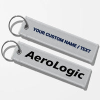 Thumbnail for Aerologic Airlines Tag Key Chains - Light Gray - Personalized