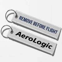 Thumbnail for Aerologic Airlines Tag Key Chains - White - Remove Before Flight