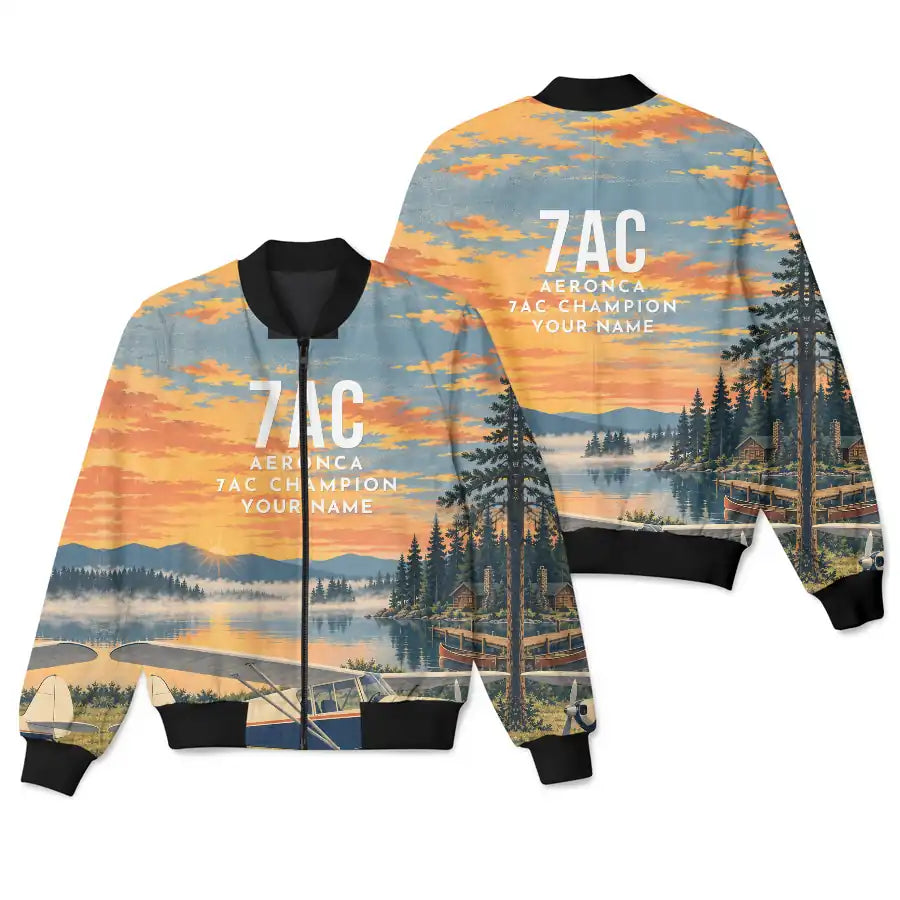 Aeronca 7AC Champion 3D All-Over Print Clothing - Bomber Jacket - 3D + Name