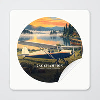 Thumbnail for Aeronca 7AC Champion - 3D - Circle Sticker - Peel