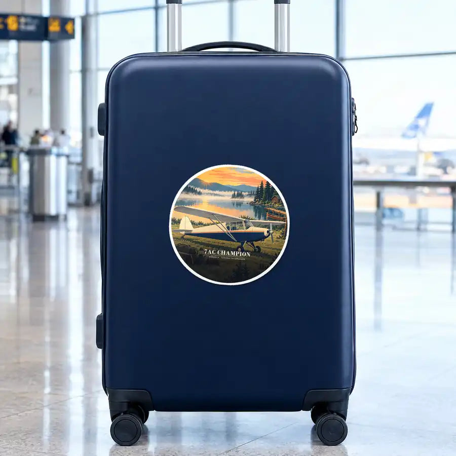 Aeronca 7AC Champion - 3D - Circle Sticker - Suitcase