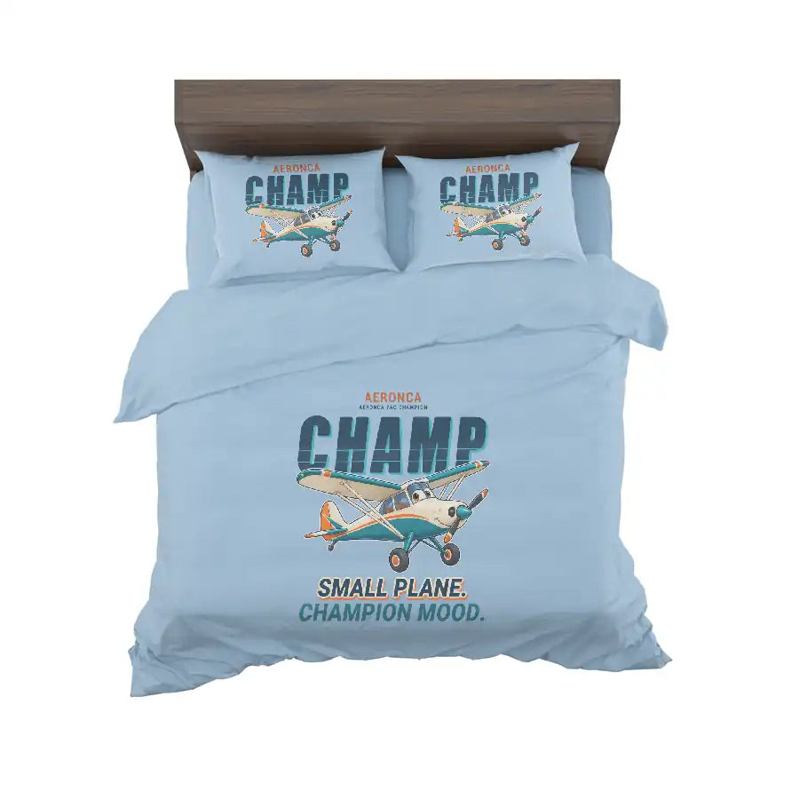 Aeronca 7AC Champion - Cartoon - Bedding Set - Light Blue