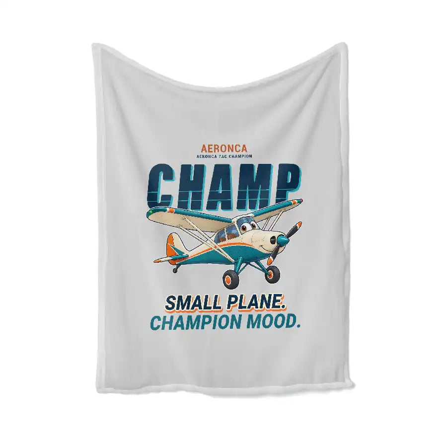 Aeronca 7AC Champion - Cartoon - Blanket - Light Gray