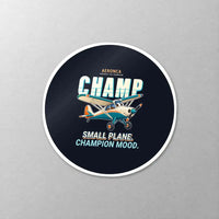 Thumbnail for Aeronca 7AC Champion - Cartoon - Circle Sticker - Close-up