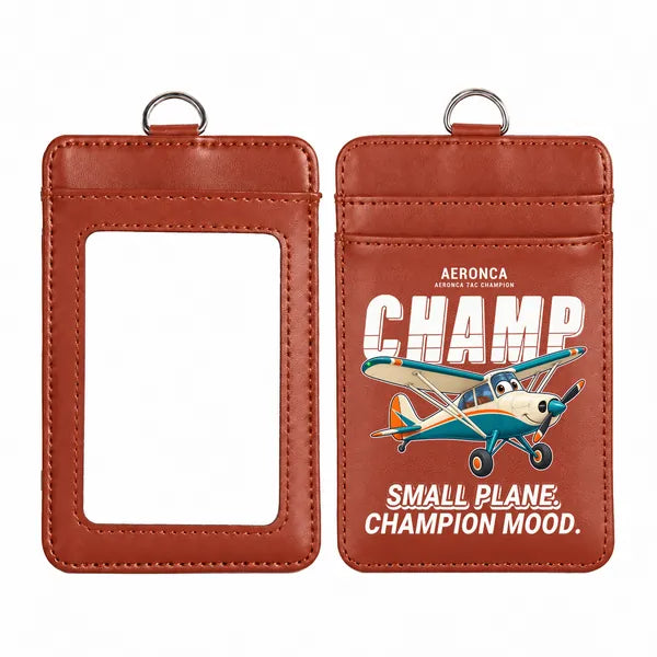 Aeronca 7AC Champion - Cartoon - ID Card Holder - Light Brown