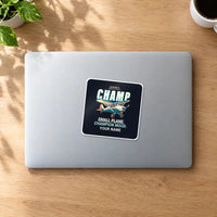 Thumbnail for Aeronca 7AC Champion - Cartoon + Name - Square Sticker - MacBook