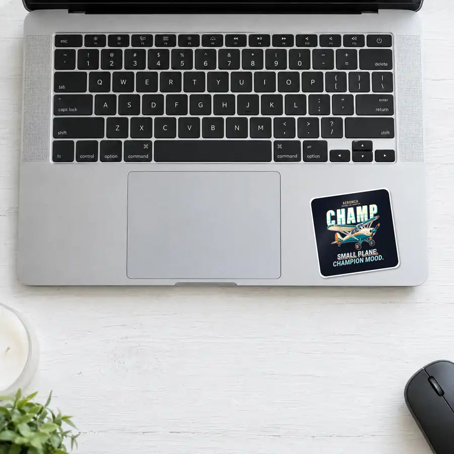 Aeronca 7AC Champion - Cartoon - Square Sticker - Laptop