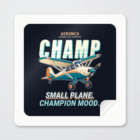 Thumbnail for Aeronca 7AC Champion - Cartoon - Square Sticker - Peel