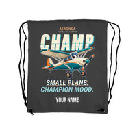 Thumbnail for Aeronca 7AC Champion - Drawstring Bag - Cartoon + Name - Gray