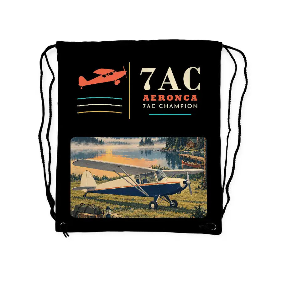 Aeronca 7AC Champion - Drawstring Bag - Classic - Black