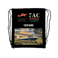 Thumbnail for Aeronca 7AC Champion - Drawstring Bag - Classic + Name - Black