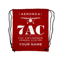 Thumbnail for Aeronca 7AC Champion - Drawstring Bag - Heritage + Name - Red