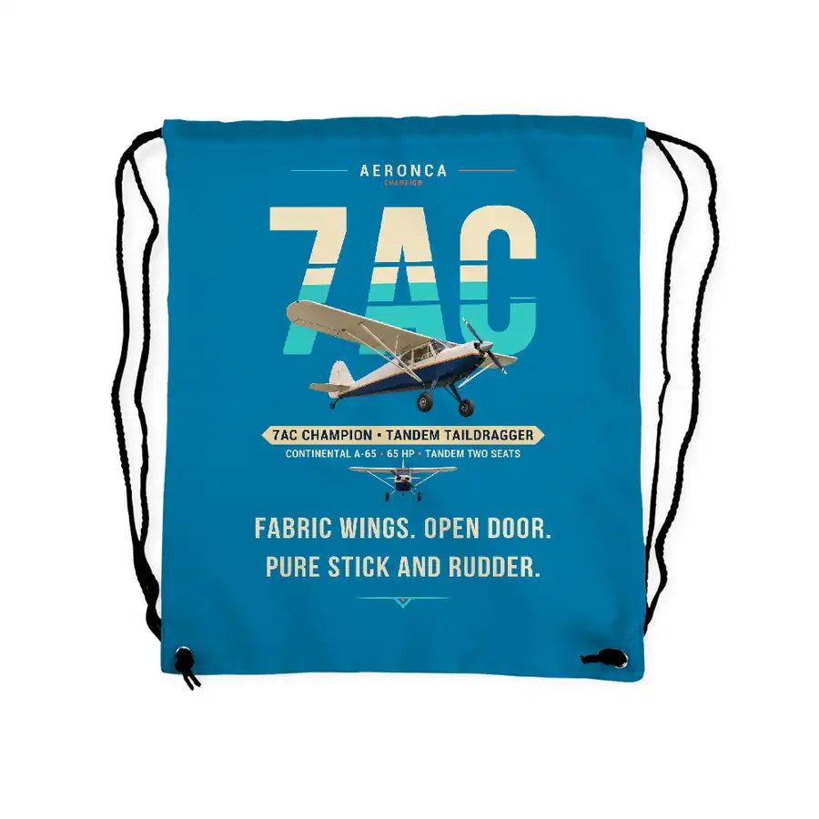 Aeronca 7AC Champion - Drawstring Bag - Original - Light Blue