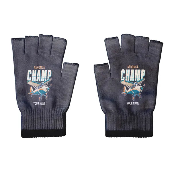 Aeronca 7AC Champion - Gloves - Cut - Cartoon + Name - Black
