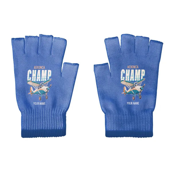 Aeronca 7AC Champion - Gloves - Cut - Cartoon + Name - Blue