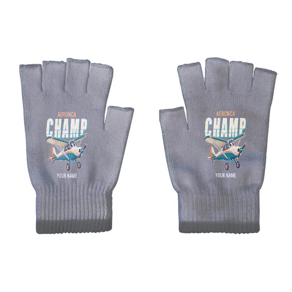 Aeronca 7AC Champion - Gloves - Cut - Cartoon + Name - Gray