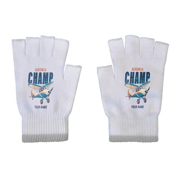 Aeronca 7AC Champion - Gloves - Cut - Cartoon + Name - Light Gray
