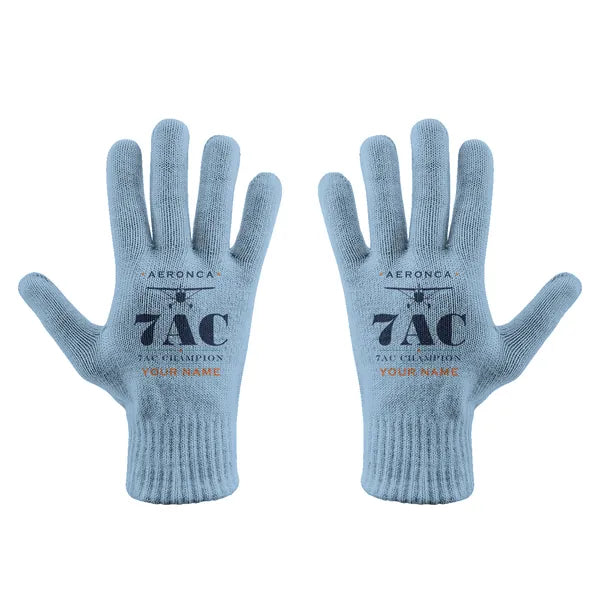 Aeronca 7AC Champion - Gloves - Full - Heritage + Name - Light Blue