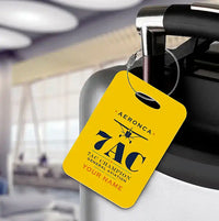 Thumbnail for Aeronca 7AC Champion - Heritage + Name - Luggage Tag - Yellow