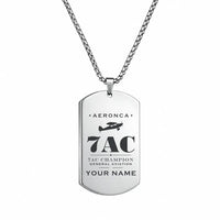 Thumbnail for Aeronca 7AC Champion - Necklace - Heritage + Name - Silver